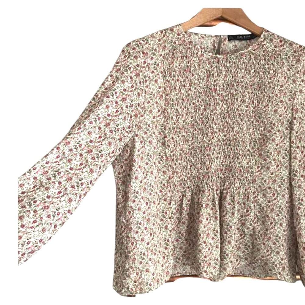 Zara Smocked Floral Top